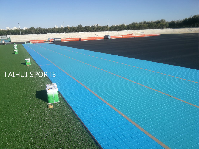 University football field with performance Shock pad underla